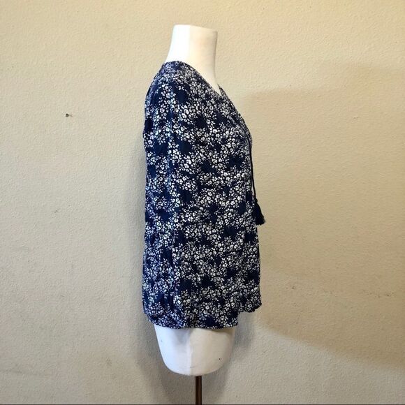 Caslon Split Neck Print Blouse Sz MP & Medium - Picture 5 of 13